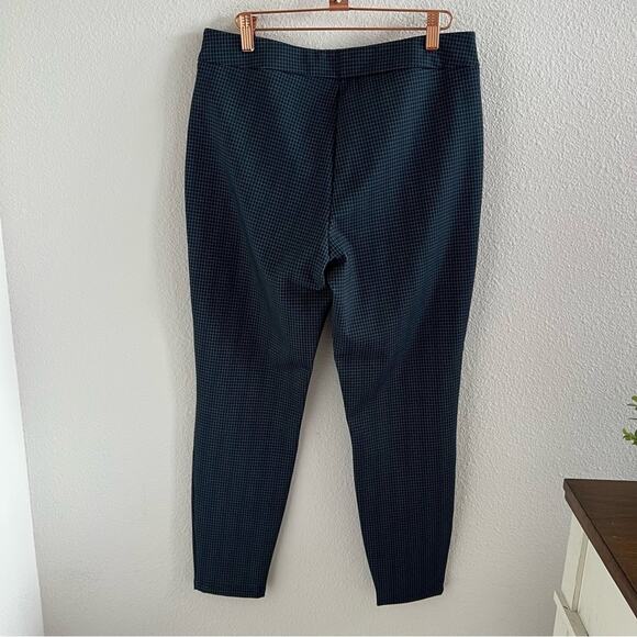 NWT Nanette Leopore Geometric Plaid Navy Business Casual Pants Legging Office M - Picture 10 of 11